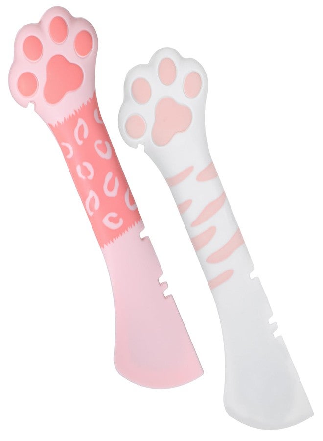 guduling 2 Pcs Cat Food Spatula,Cat Spoons for Wet Food,Cute Silicone Pet Can Opener with Cats Paw Handle,5.1 X 1.57 In Pet Spatula Scoop Mixing Spoons for Cats Dog Wet Dry Foods Pets Supplies - Image 1